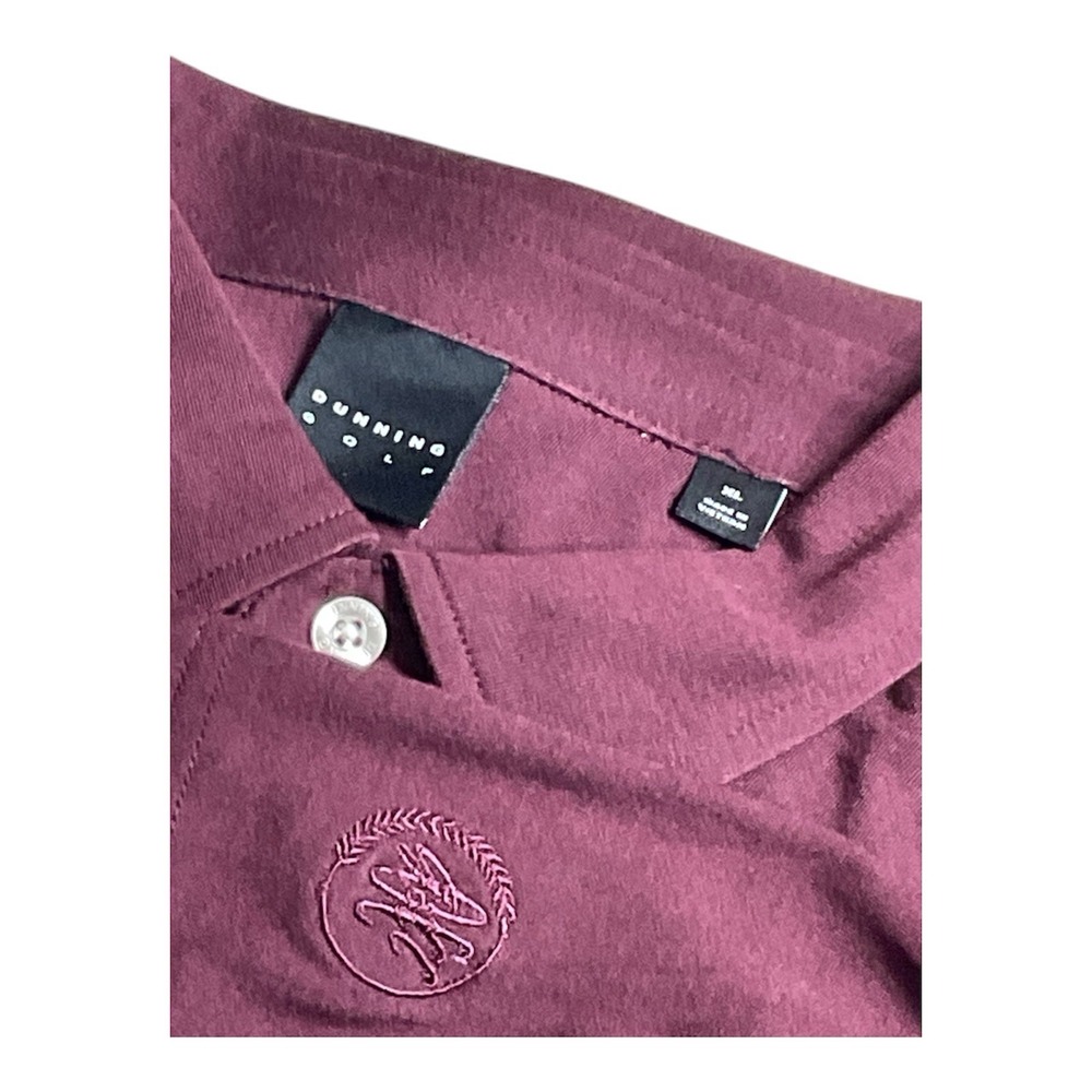 Dunning‎ Golf Polo Shirt Mens Extra Large XL Burgundy Short Sleeve